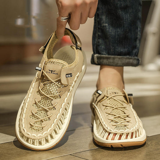 Men's Summer Woven Hollowed Sports Outdoor Trekking Shoes Sandals