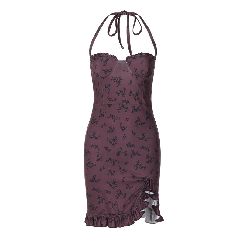 Fashion Sexy Lace Slim Tube Top Lace-up Dress