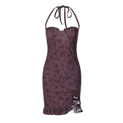 Fashion Sexy Lace Slim Tube Top Lace-up Dress
