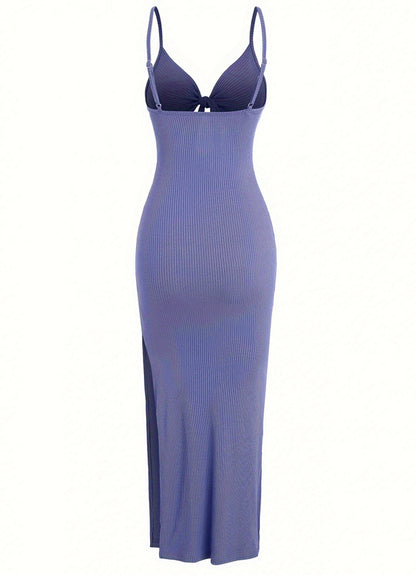Lace-up Hollow Slit Sling Dress
