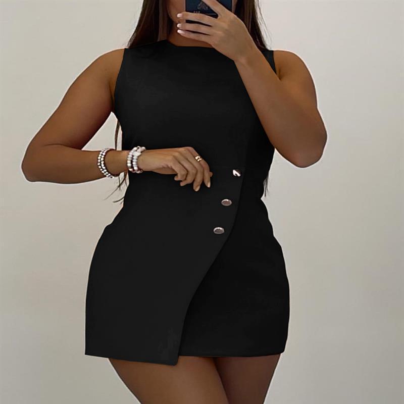 Women’s Bodycon Asymmetric Slim-Fit Mini Dress