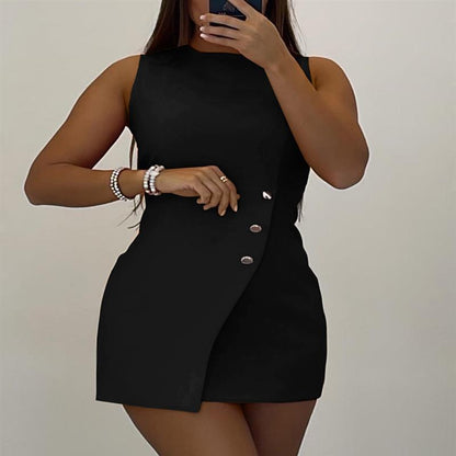 Women’s Bodycon Asymmetric Slim-Fit Mini Dress