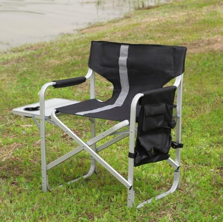 1-piece Upholstered Folding Outdoor Chair With Side Table And Storage Bag