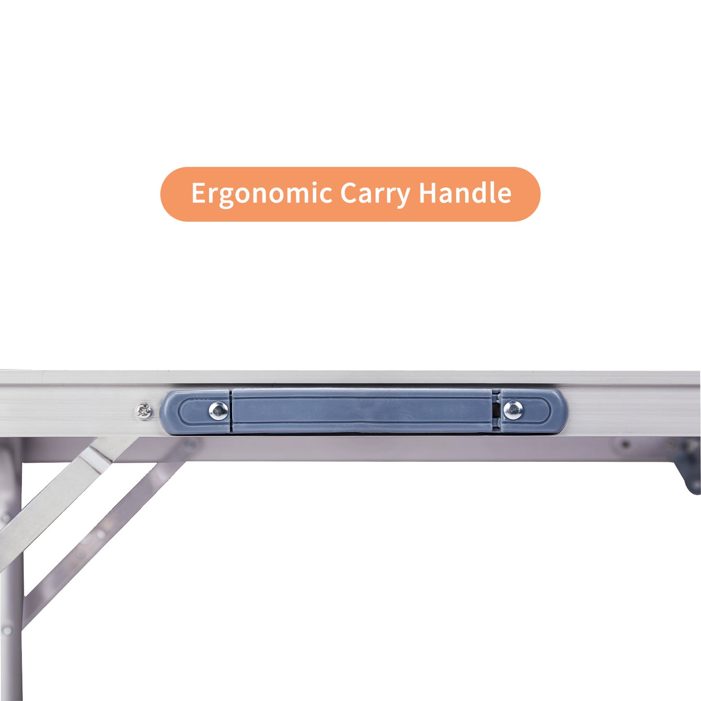 "3ft Wood Grain Folding Table - Outdoor Aluminum Alloy Rectangular Foldable Table with 50kg Capacity