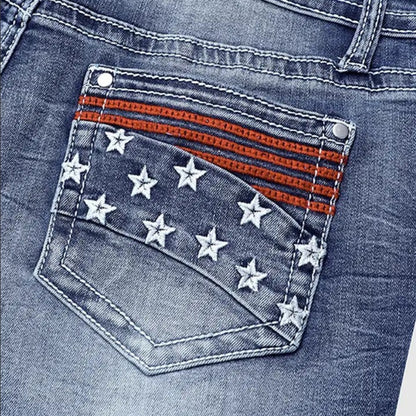Women's High-Waist Strappy Back Flare Jeans, Slim Fit Full-Length Flare Jeans With A Sexy Y2K Cut-out Detail, Stretch Denim For Parties And Festivals.