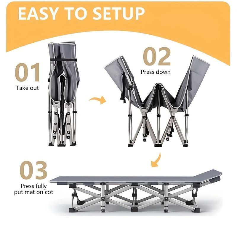 Heavy-Duty Folding Camping Bed – Portable & Sturdy for Travel, Office, or RV