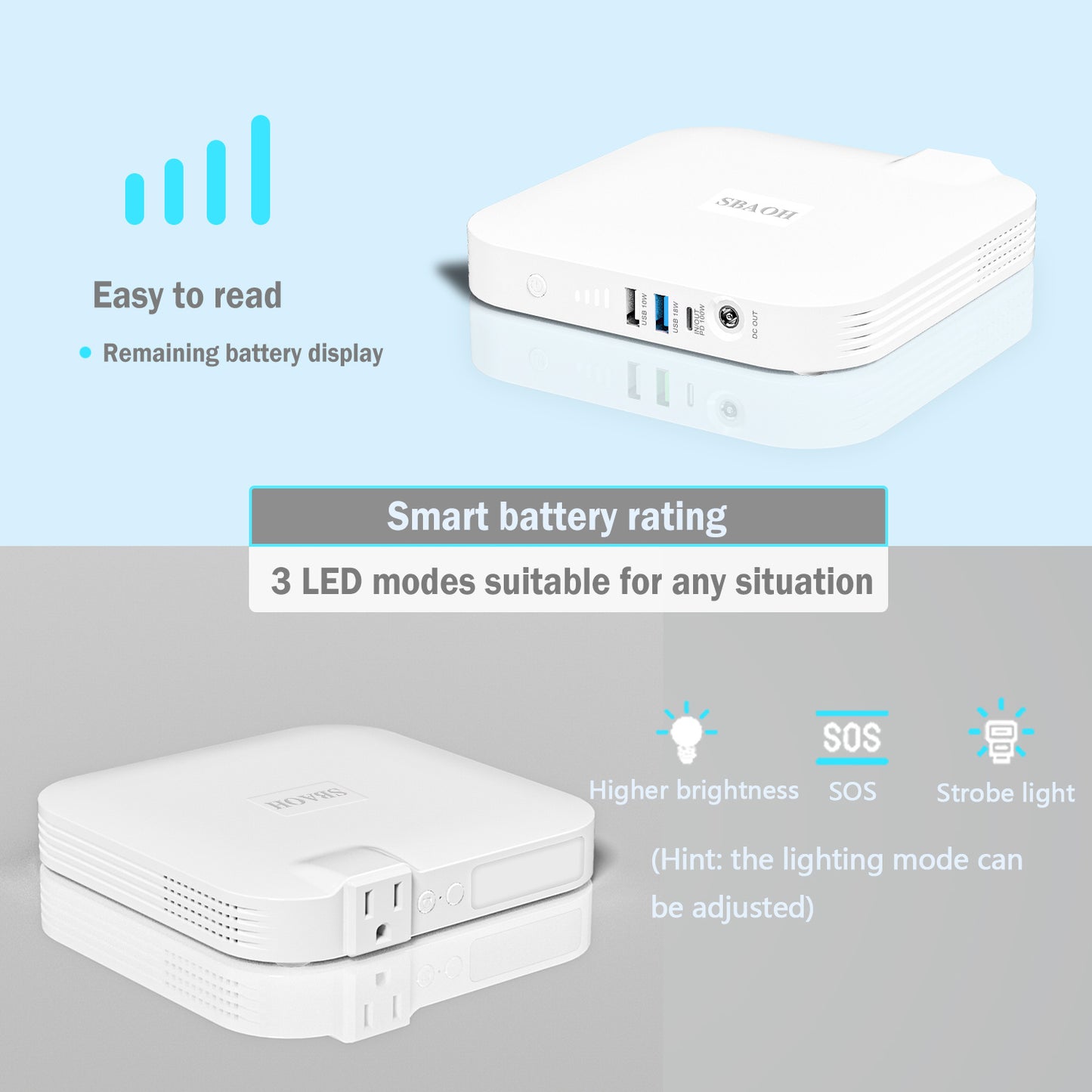99.9W Camping Power Station | 88.8Wh 24000mAh Portable Power Bank with AC/DC/USB Outputs