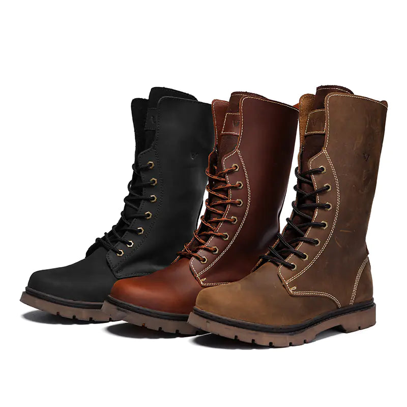 Unisex All-Weather Leather Hiker Boots