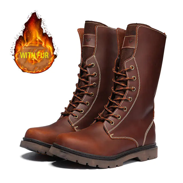 Unisex All-Weather Leather Hiker Boots