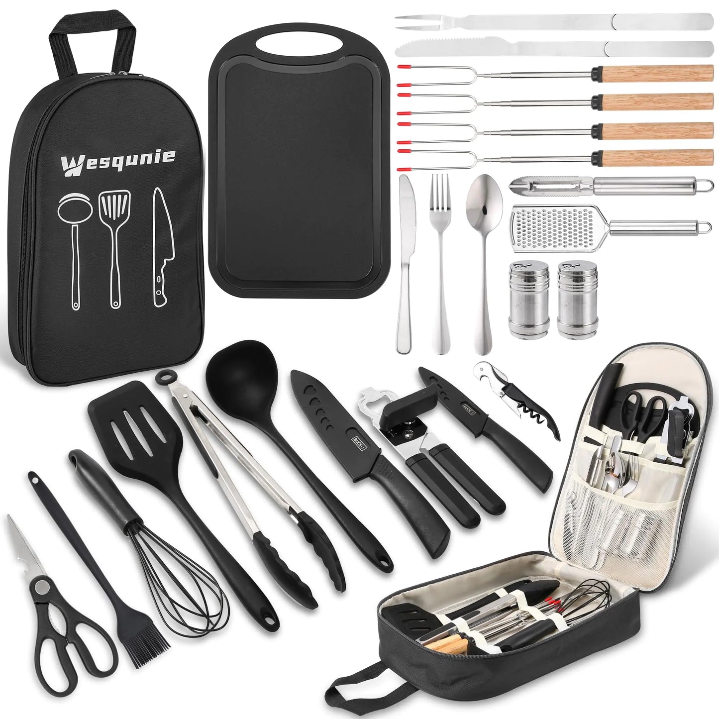 Wesqunie Portable Camping Cookware & Utensil Set – Outdoor Kitchen Kit